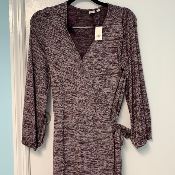 GAP Dresses & Skirts - GAP Medium tall tie waist wrap dress purple maroon color
